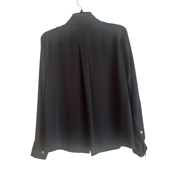Theory black 100% silk blouse with attached tie. Size S - Picture 7 of 9